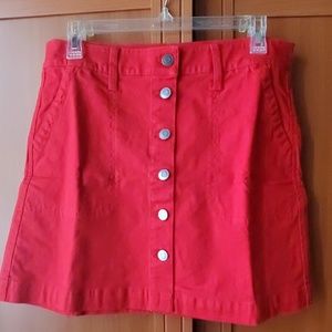 J Crew Canvas Button Front Skirt
